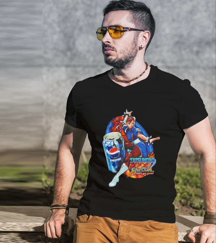 Tatsunoko Vs Capcom Ultimate All Stars Chun-Li Pepsi Crossover T-Shirt