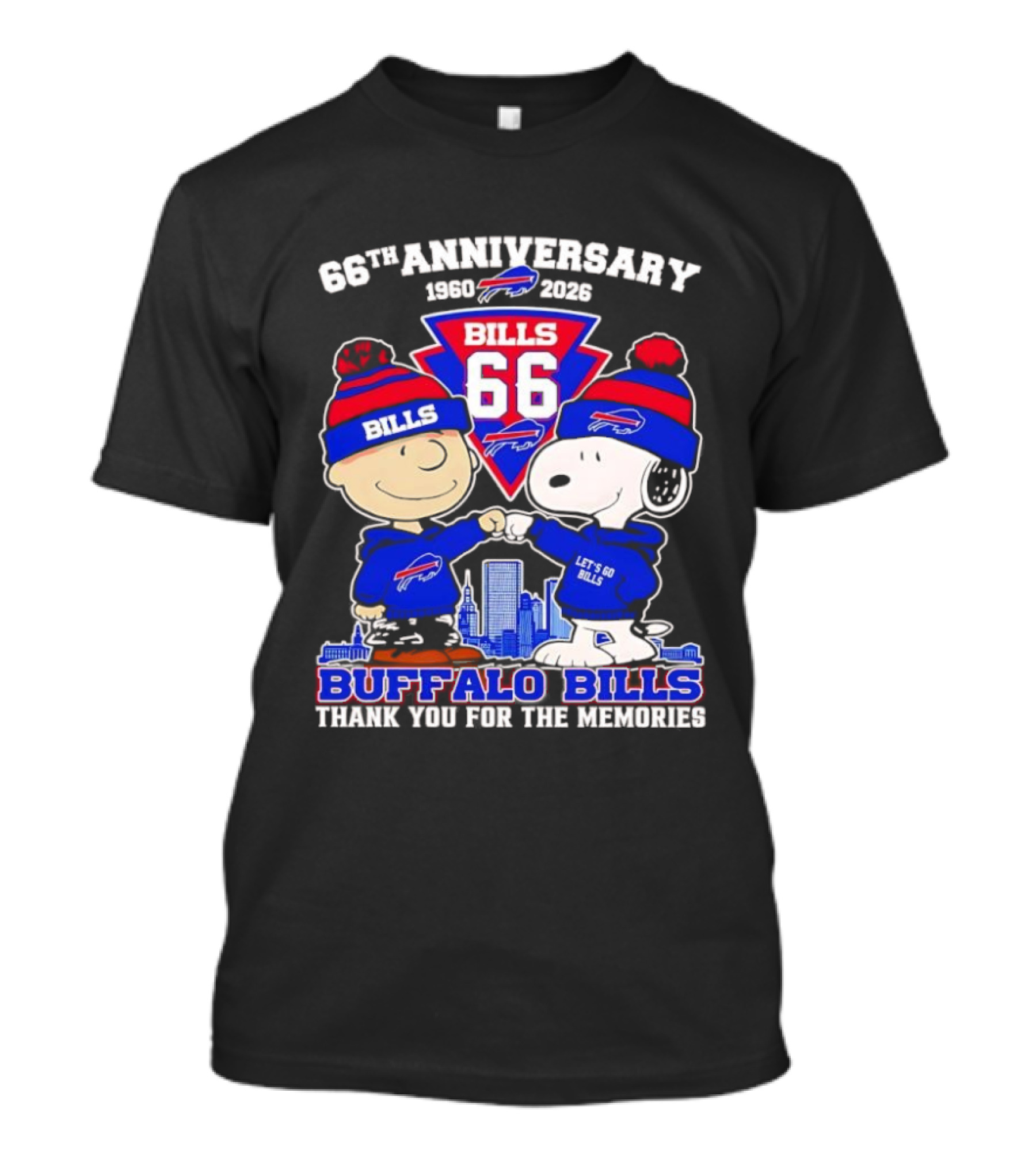 Peanuts Buffalo Bills 66th Anniversary 1950-2023 Thank You For The Memories T-Shirt