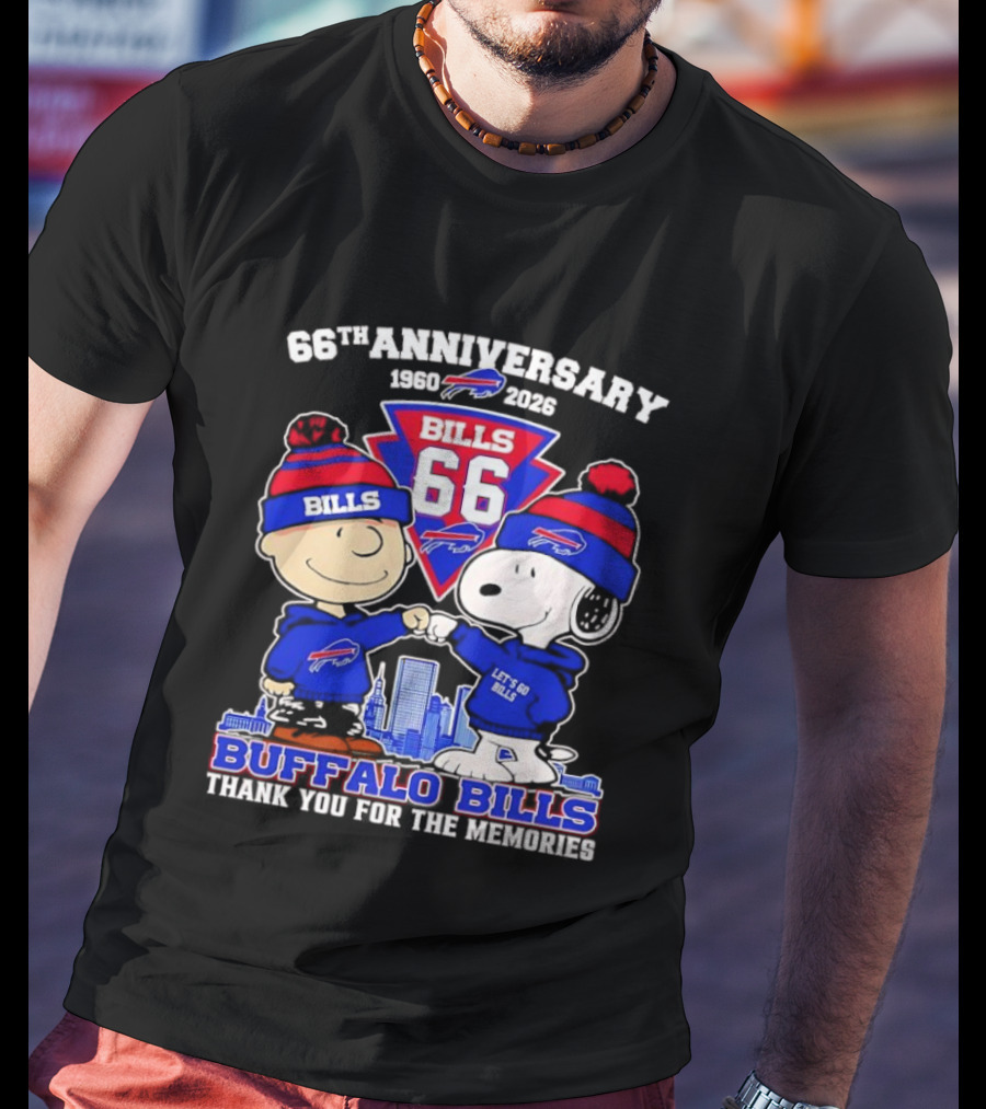 Peanuts Buffalo Bills 66th Anniversary 1950-2023 Thank You For The Memories T-Shirt