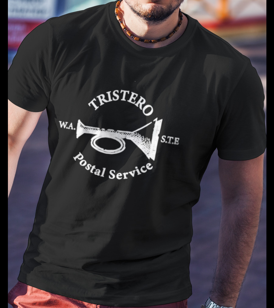 Tristero Postal Service WA STB Thomas Pynchon Trombone Logo T-Shirt