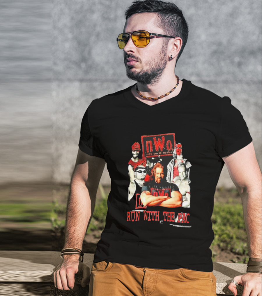 WCW NWo New World Order Wolfpac Run With The Pac T-Shirt