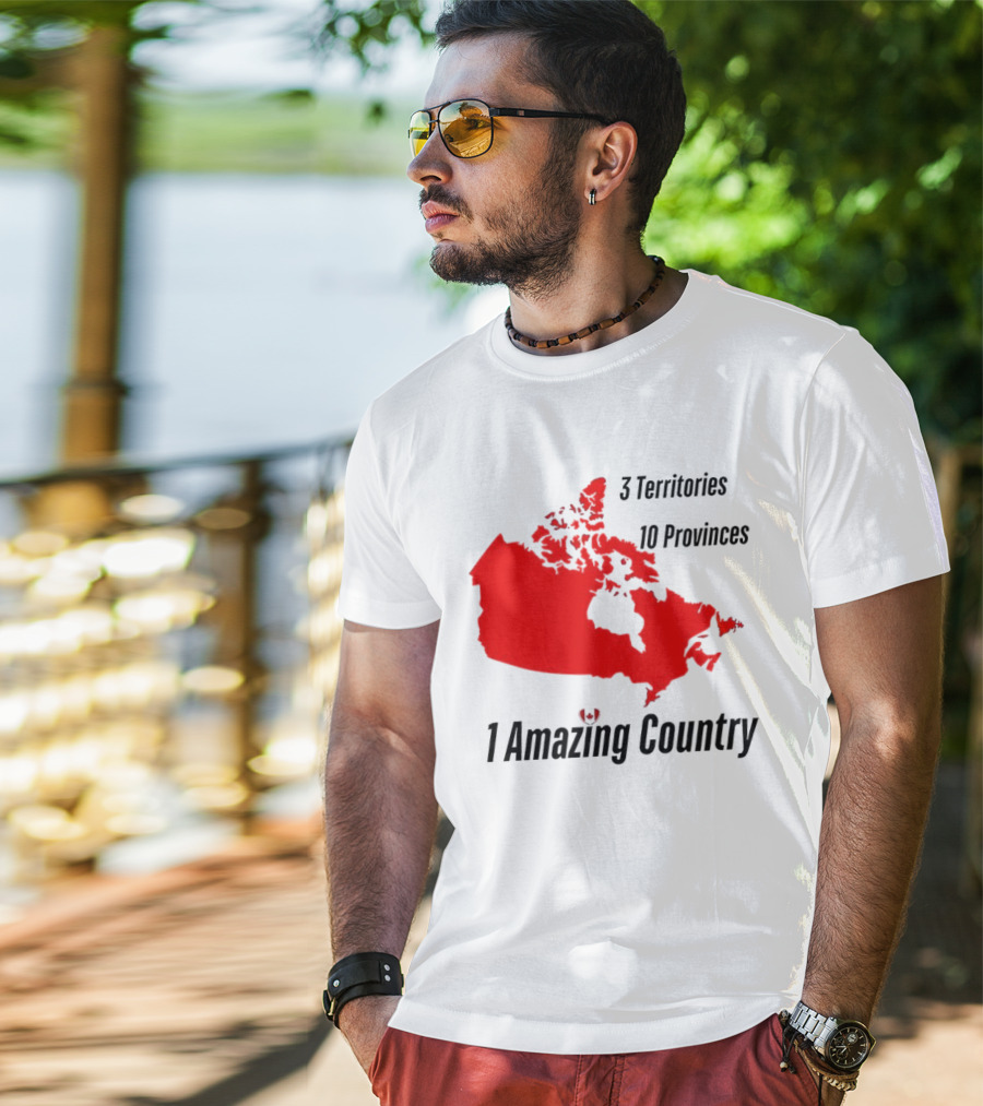 3 Territories 10 Provinces 1 Amazing Country Canada Map T-Shirt
