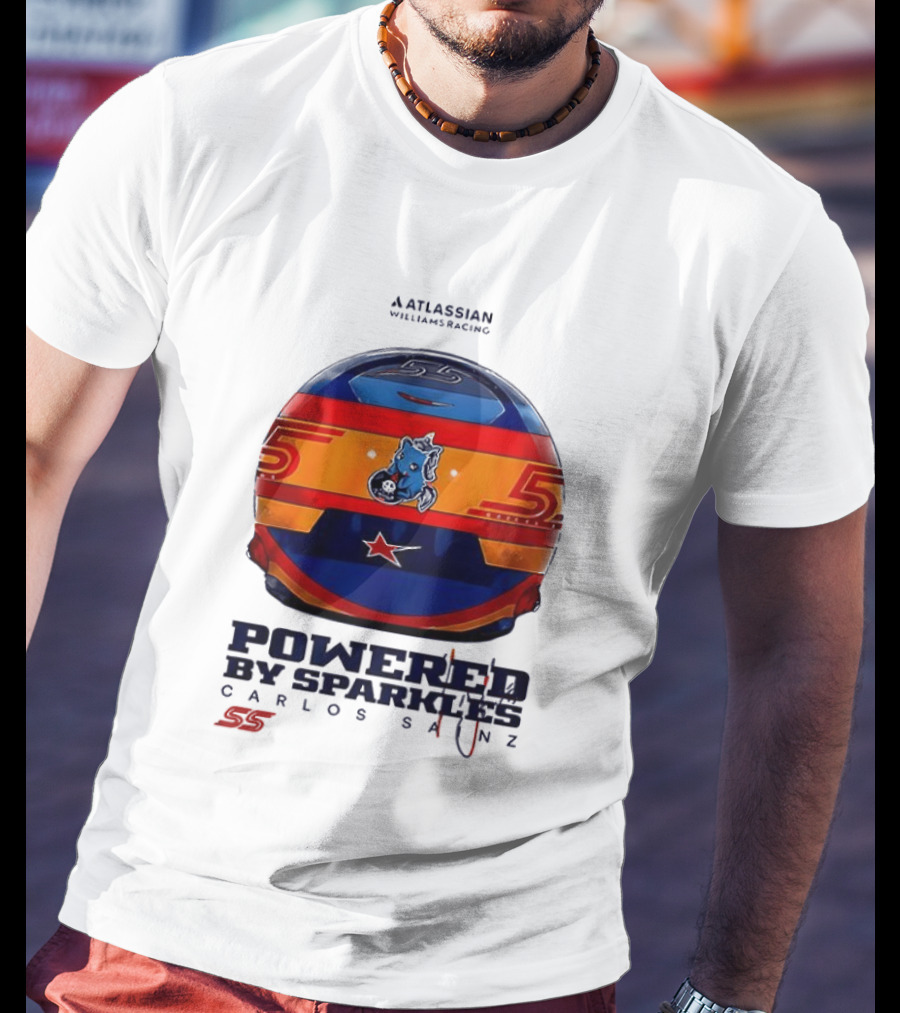 Atlassian Williams Racing Carlos Sainz Powered By Sparkles Helmet 55 T-Shirt