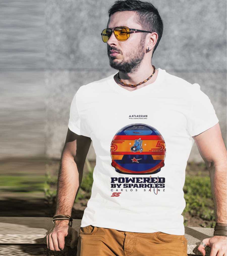 Atlassian Williams Racing Carlos Sainz Powered By Sparkles Helmet 55 T-Shirt