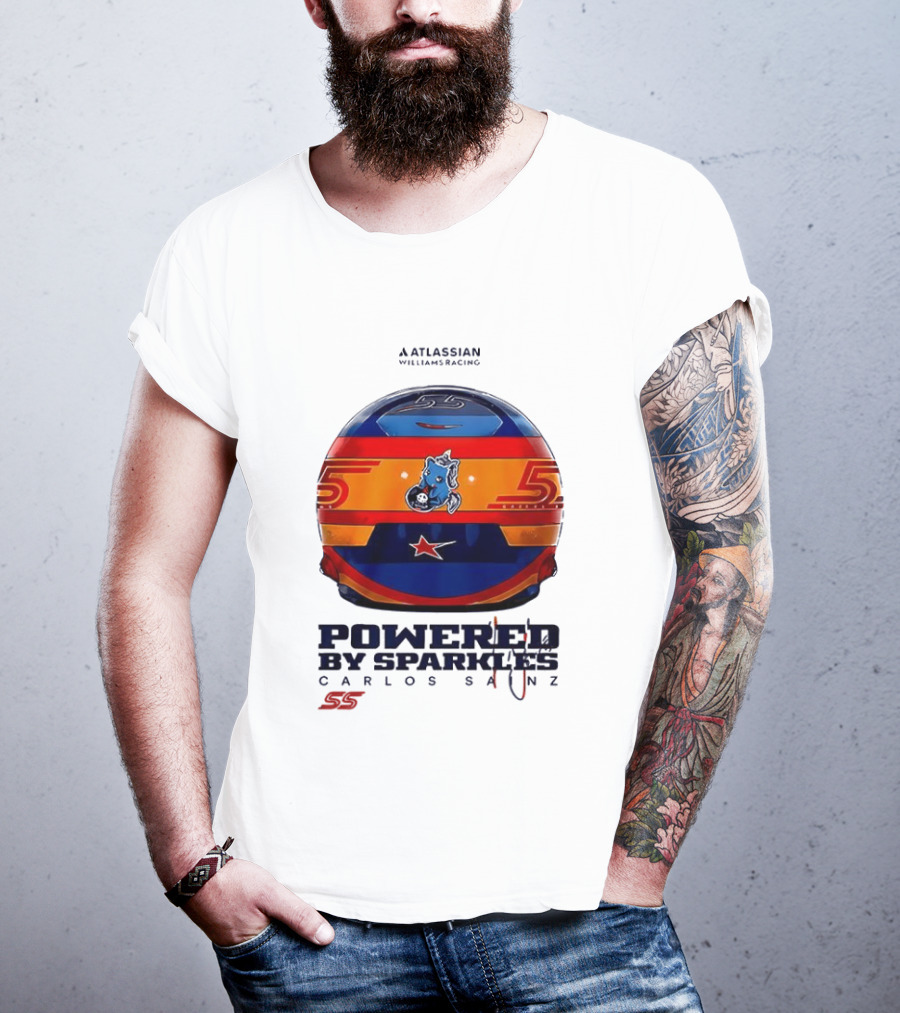Atlassian Williams Racing Carlos Sainz Powered By Sparkles Helmet 55 T-Shirt