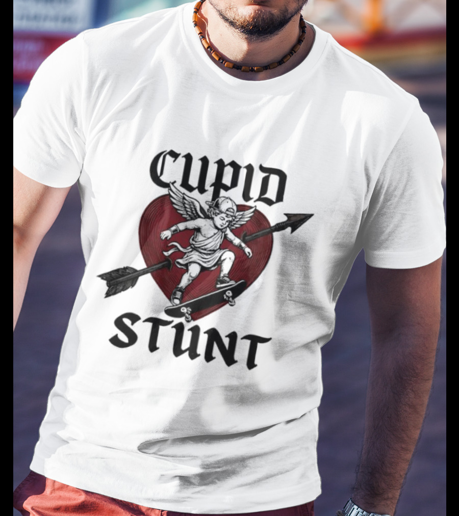 Cupid Stunt Heart Silhouette With Arrow T-Shirt