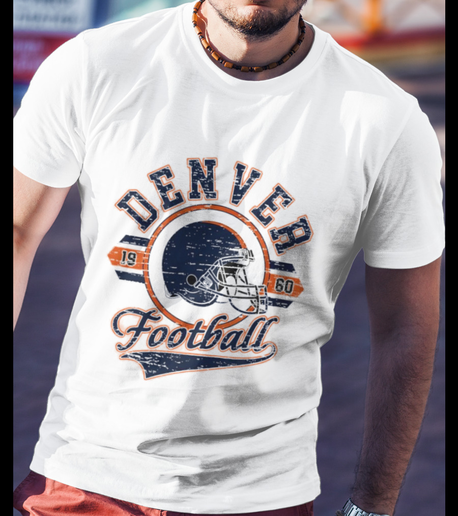 Denver Broncos 1960 Helmet Football Vintage Heritage T-Shirt