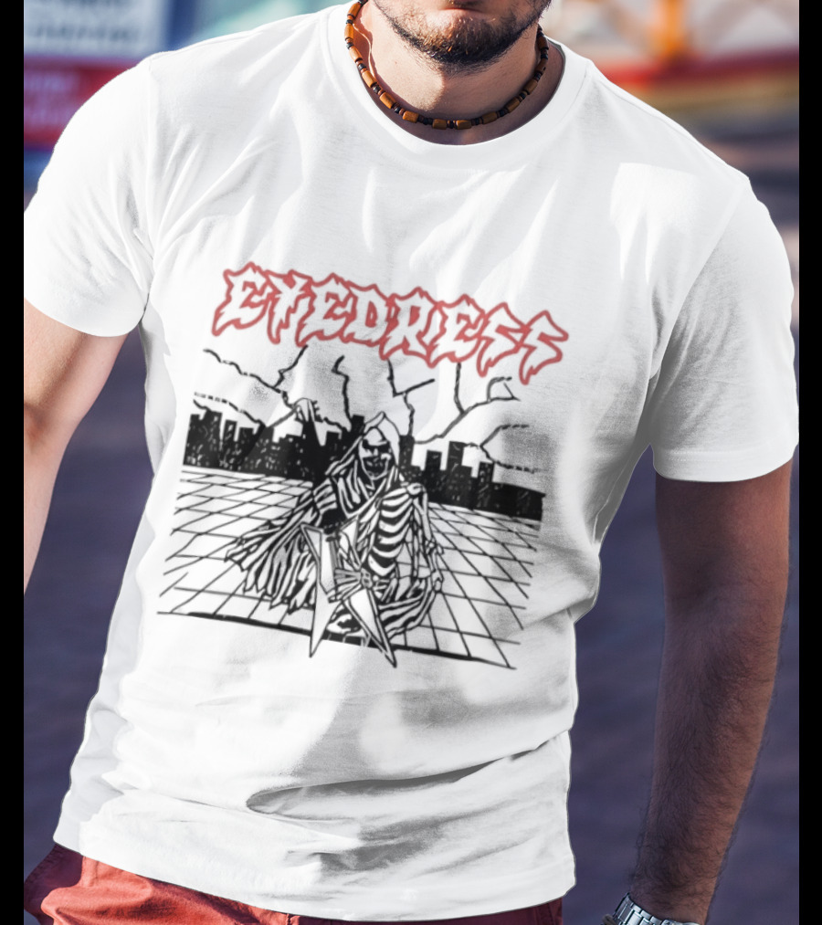 Eyedress Hesher Lightning Skeleton Design T-Shirt