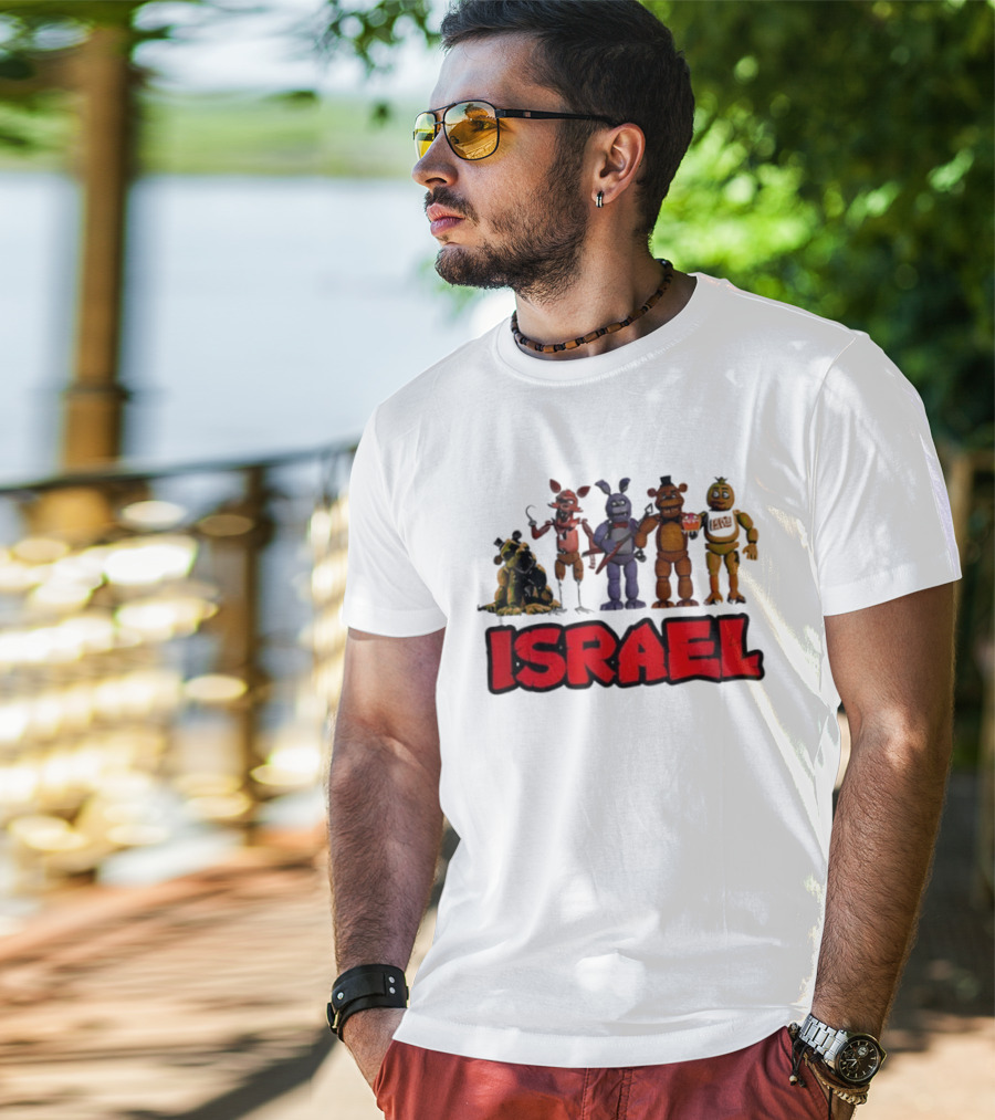Five Nights At Freddy's Characters Israel Text T-Shirt