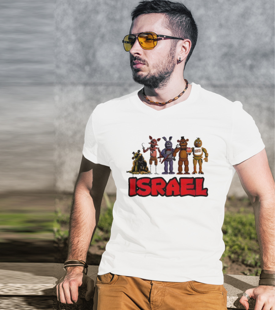 Five Nights At Freddy's Characters Israel Text T-Shirt