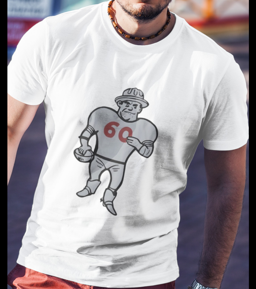 Houston Oilers Football Player Cartoon Character 60 T-Shirt