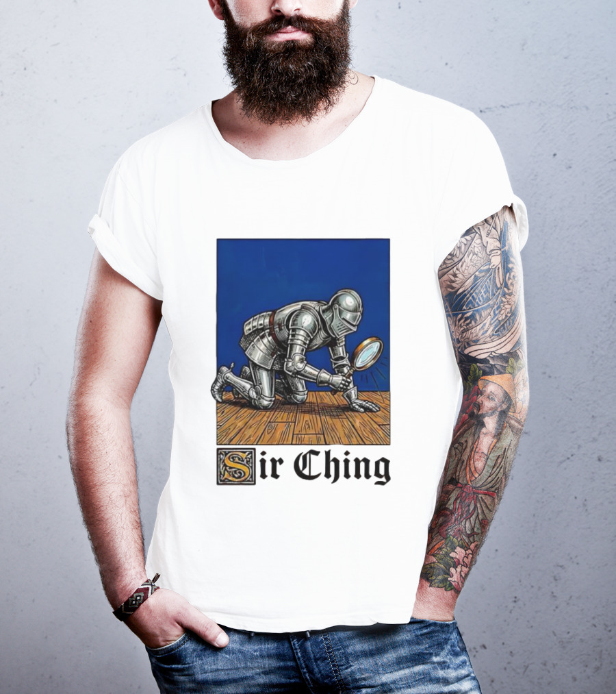 Sir Ching Knight Armor Magnifying Glass Search T-Shirt