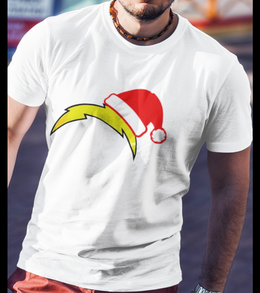 Los Angeles Chargers NFL Santa Hat Bolt T-Shirt