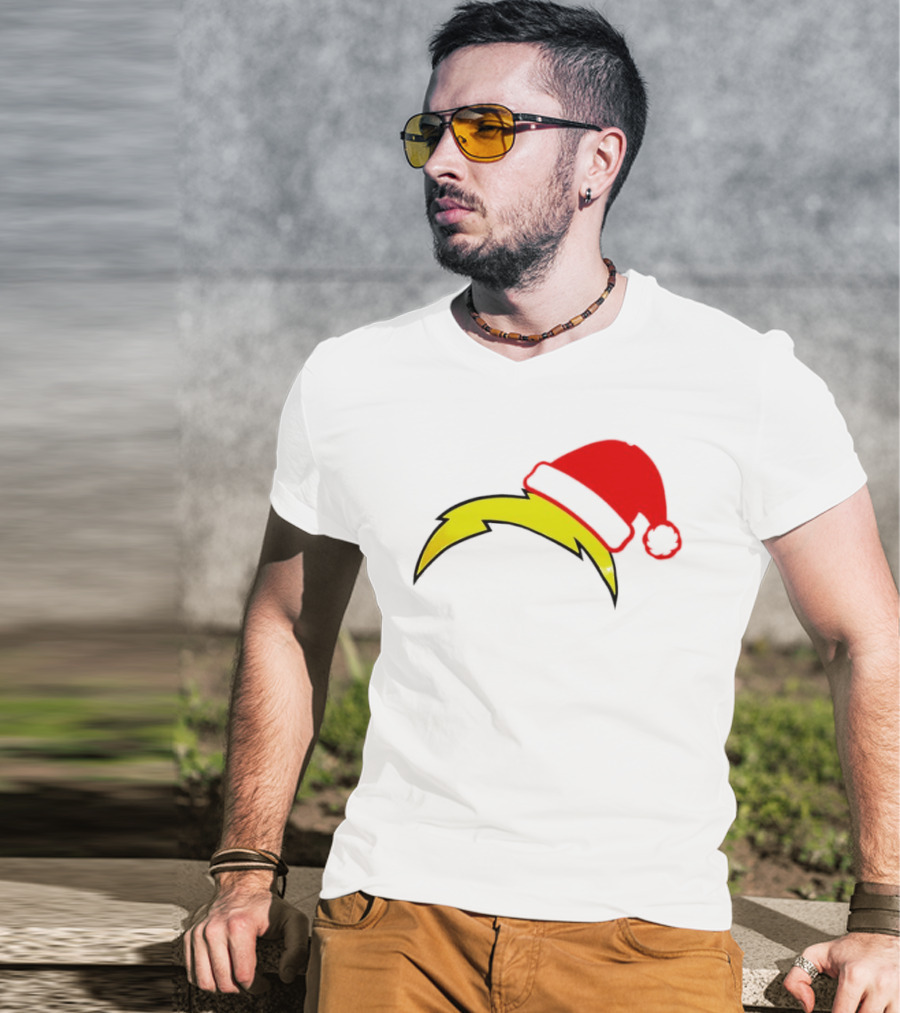 Los Angeles Chargers NFL Santa Hat Bolt T-Shirt