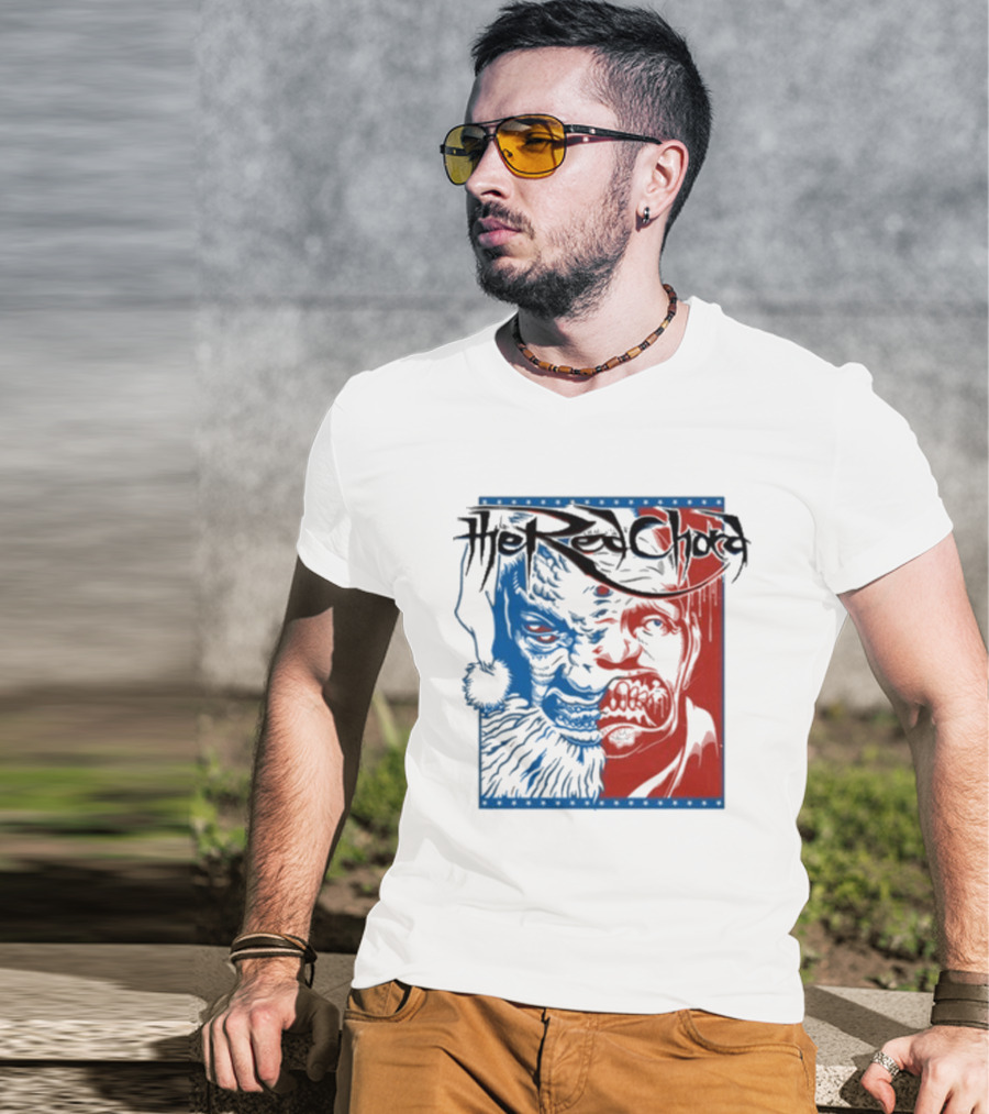 The Red Chord Split Face Blue And Red Duality Artwork T-Shirt