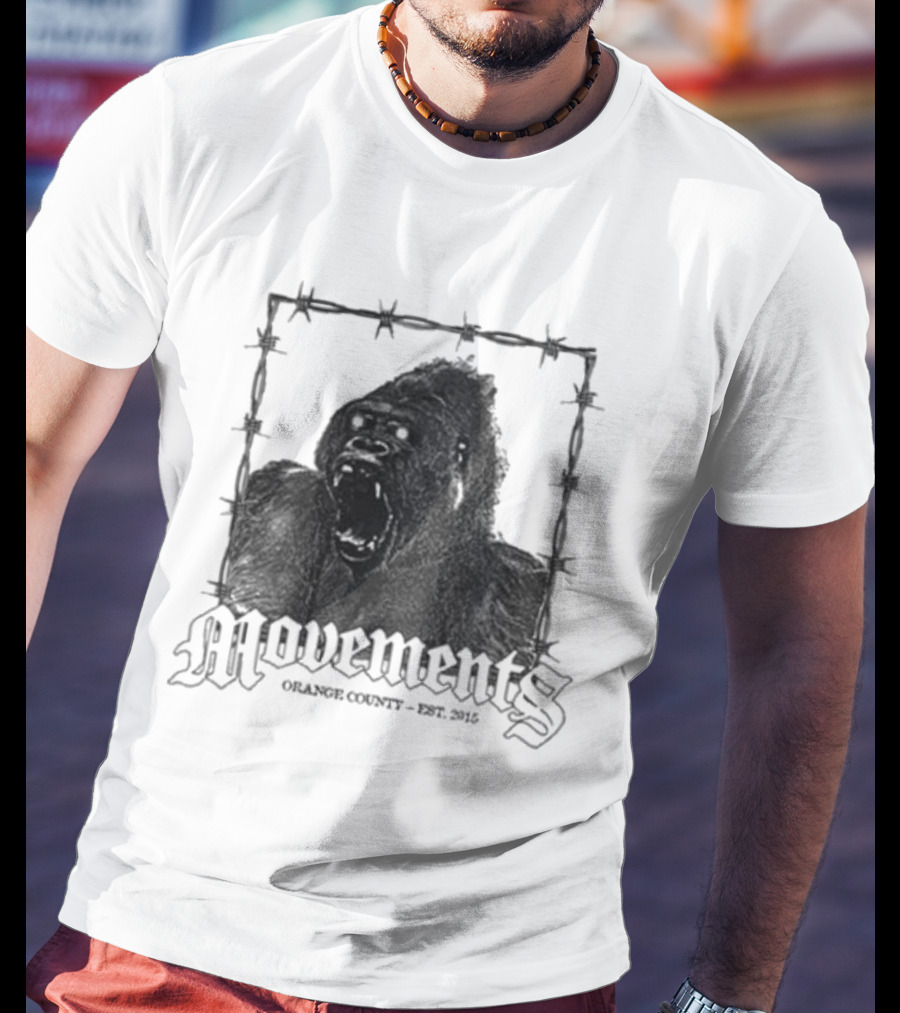 Movements Orange County Est 2015 Gorilla Barbed Wire T-Shirt