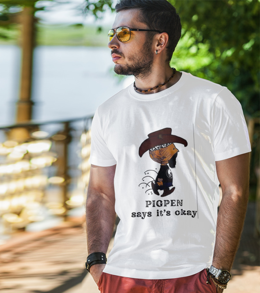 Peanuts Pigpen Says It's Okay Cowboy Hat Character T-Shirt