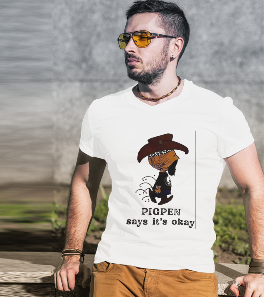 Peanuts Pigpen Says It's Okay Cowboy Hat Character T-Shirt