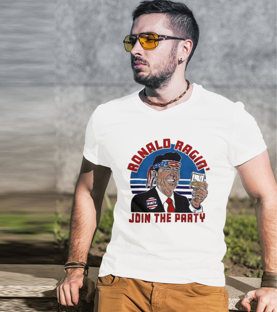 Ronald Ragin Join The Party President Retro Headband T-Shirt