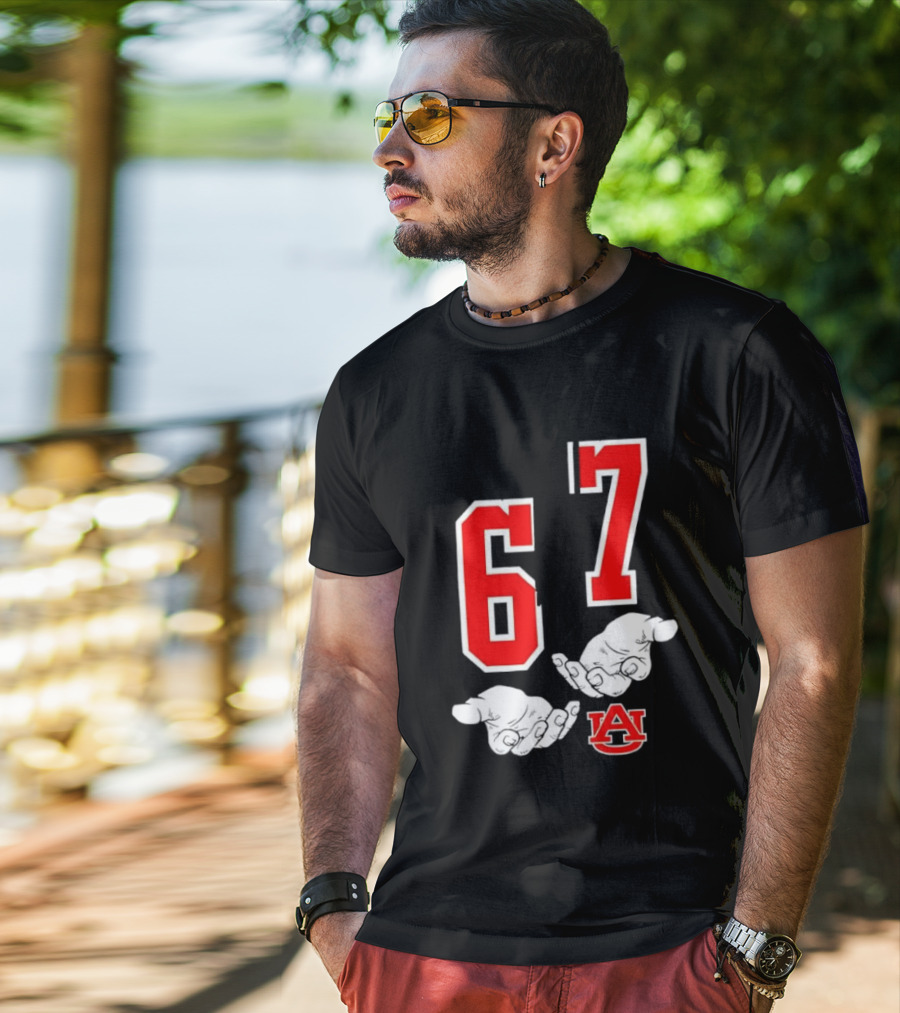 67 Auburn Basketball A Logo Red White T-Shirt