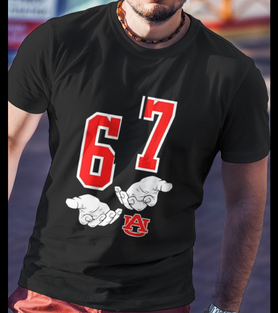 67 Auburn Basketball A Logo Red White T-Shirt
