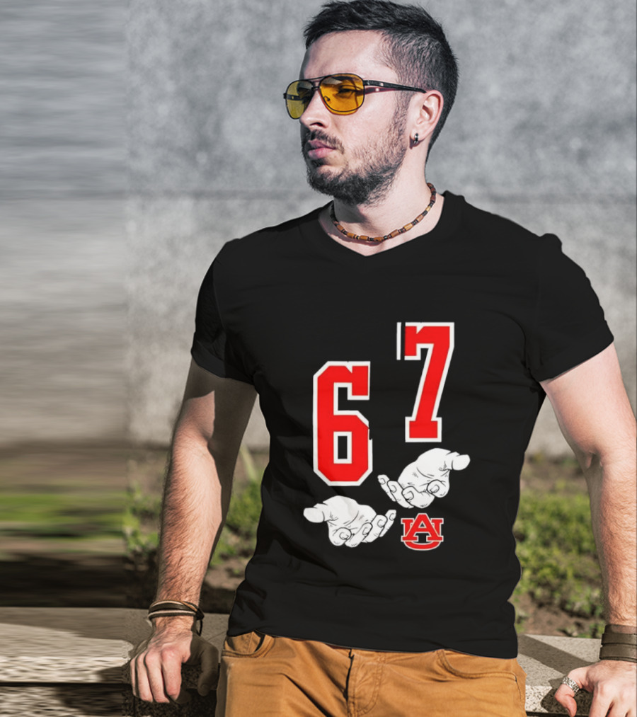 67 Auburn Basketball A Logo Red White T-Shirt