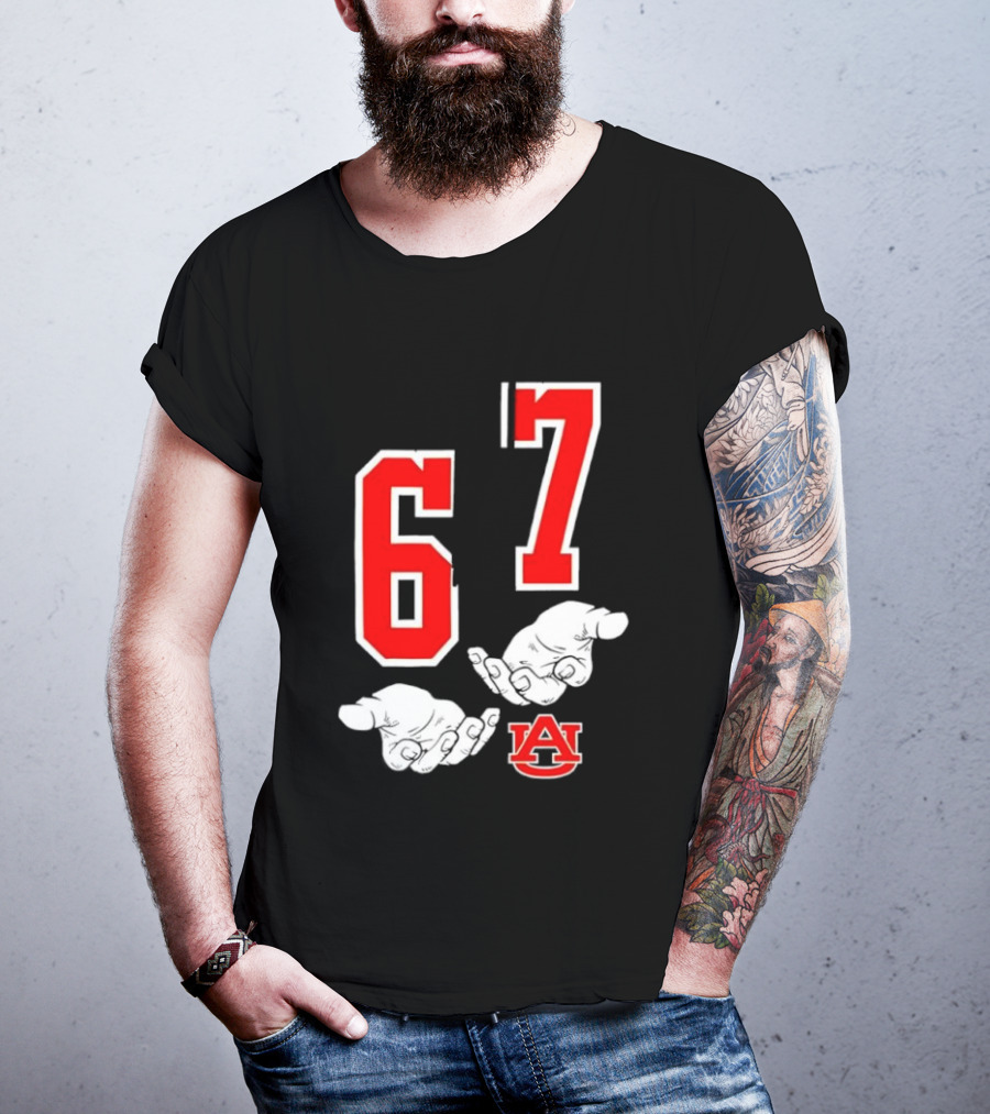 67 Auburn Basketball A Logo Red White T-Shirt