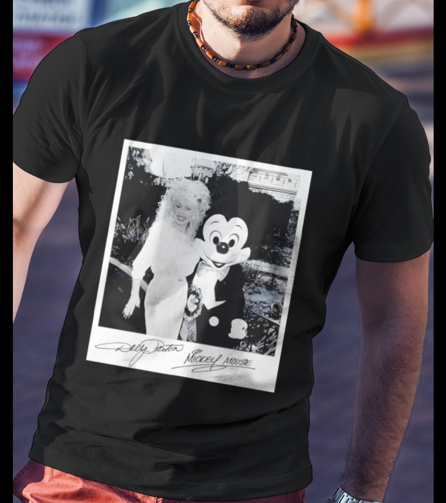 Dolly Parton Mickey Mouse Autograph Polaroid Disney Collaboration T-Shirt
