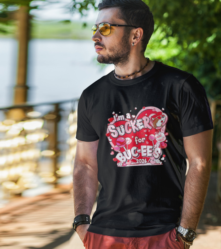I'm A Sucker For Buc Ee's 2026 Valentine's Hearts And Lollipops T-Shirt
