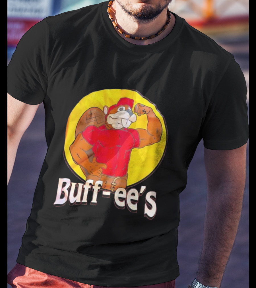 Buff Ee's Gym Muscular Beaver Flexing Muscles T-Shirt