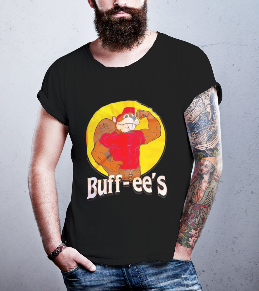Buff Ee's Gym Muscular Beaver Flexing Muscles T-Shirt