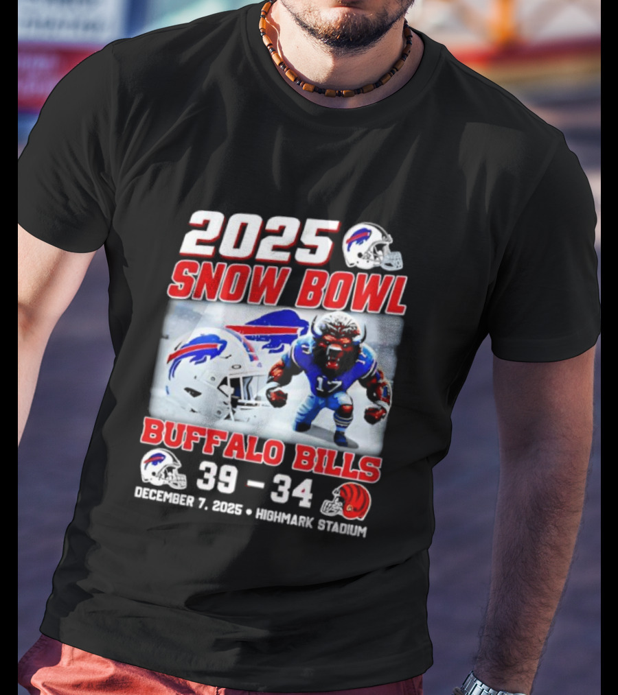 2025 Snow Bowl Buffalo Bills 39 34 Highlights Winnaar T-Shirt