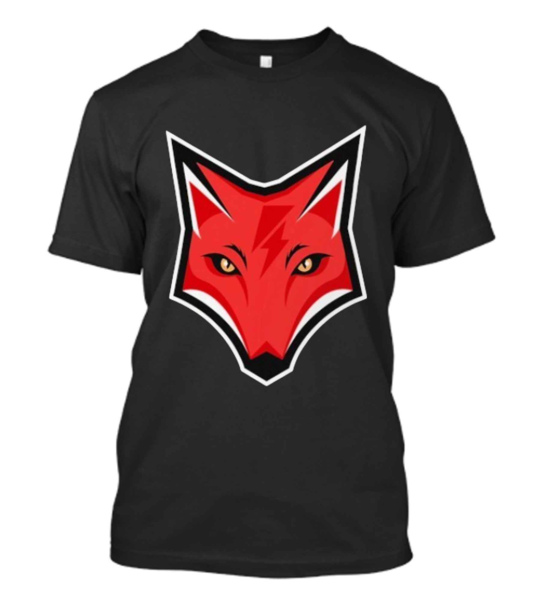 Electric Fox Lightning Emblem Red Fox Face T-Shirt