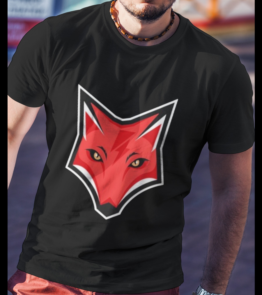 Electric Fox Lightning Emblem Red Fox Face T-Shirt