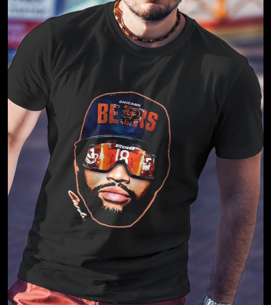 Chicago Bears Caleb Williams Signature Big Face Sunglasses 18 T-Shirt