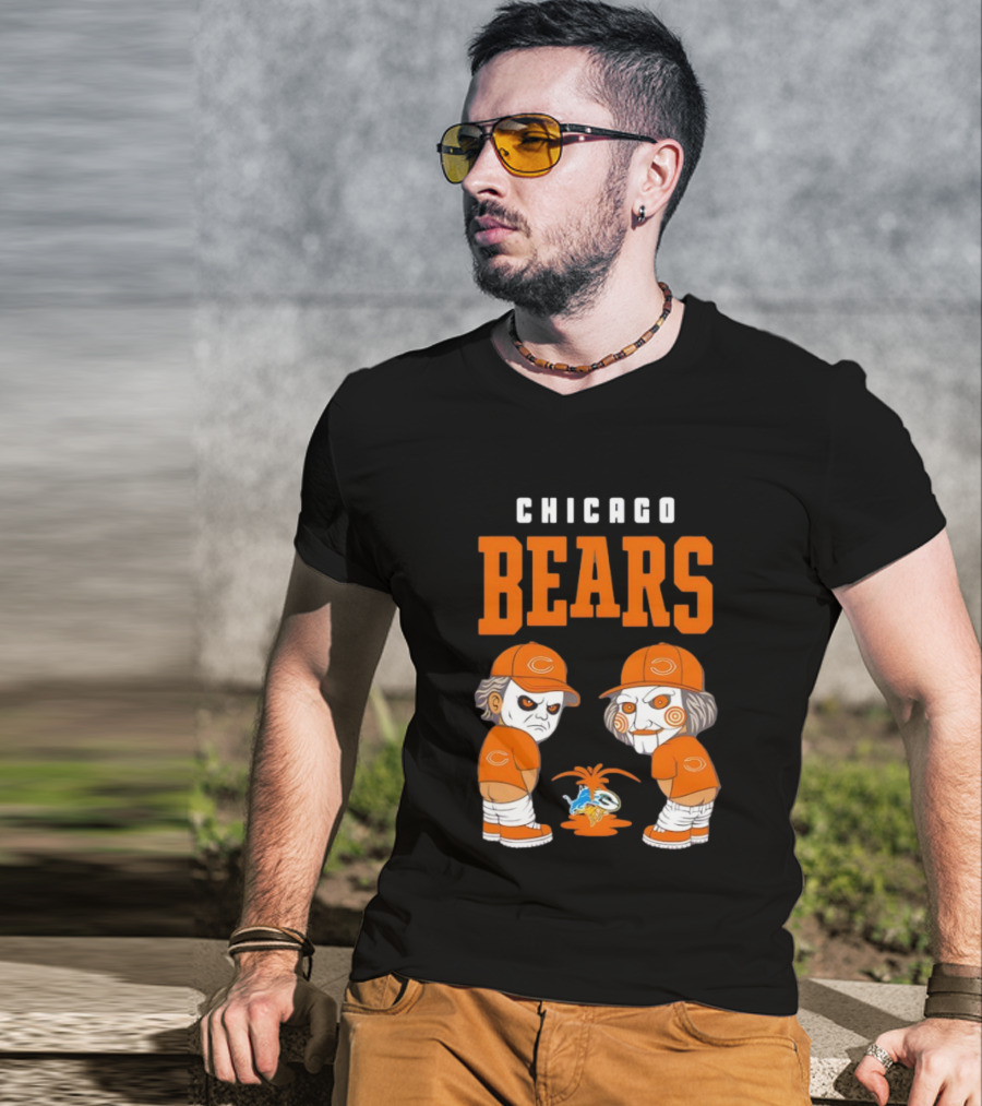 Chicago Bears Michael Myers Billy The Puppet Miami Dolphins Rivalry T-Shirt