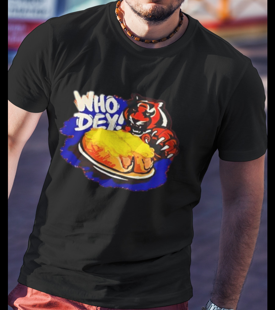 Who Dey Cincinnati Bengals Skyline Chili Coneys Tiger T-Shirt