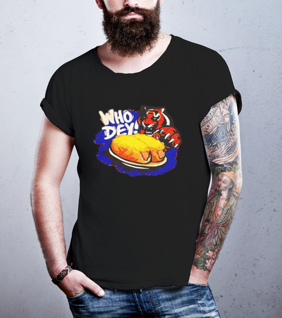 Who Dey Cincinnati Bengals Skyline Chili Coneys Tiger T-Shirt