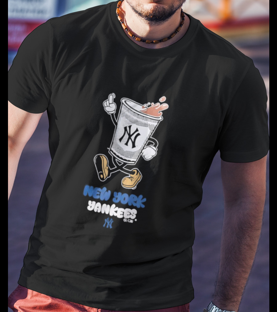 NY Yankees Coffee Cup Cartoon T-Shirt
