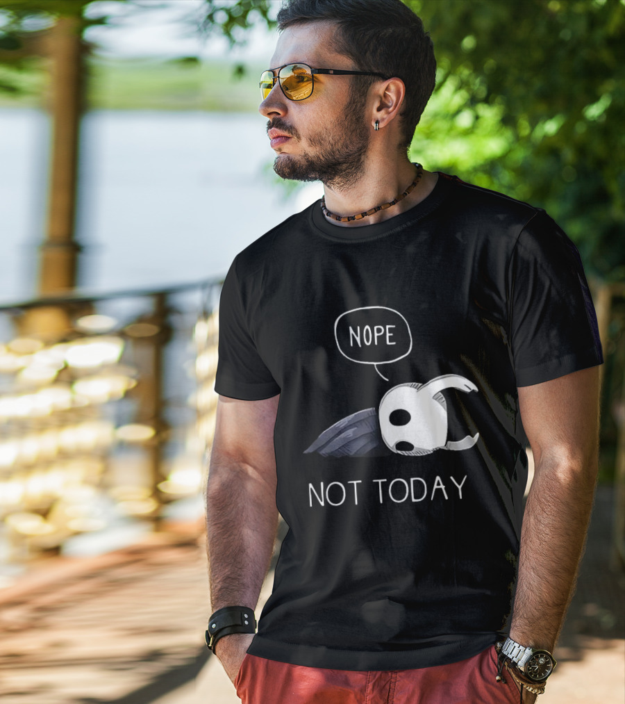 Hollow Knight Nope Not Today Video Game Character Tired Mood T-Shirt