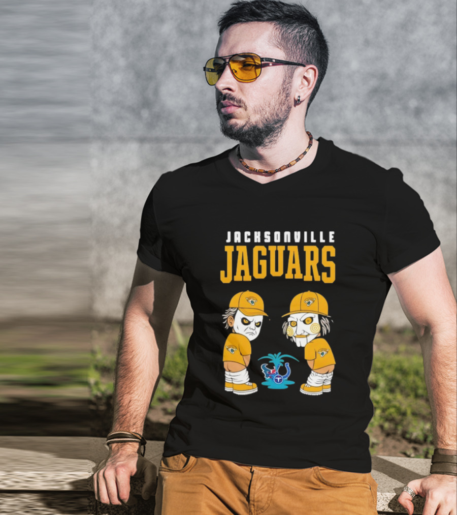 Jacksonville Jaguars Michael Myers Billy The Puppet Tennessee Titans Rivalry T-Shirt