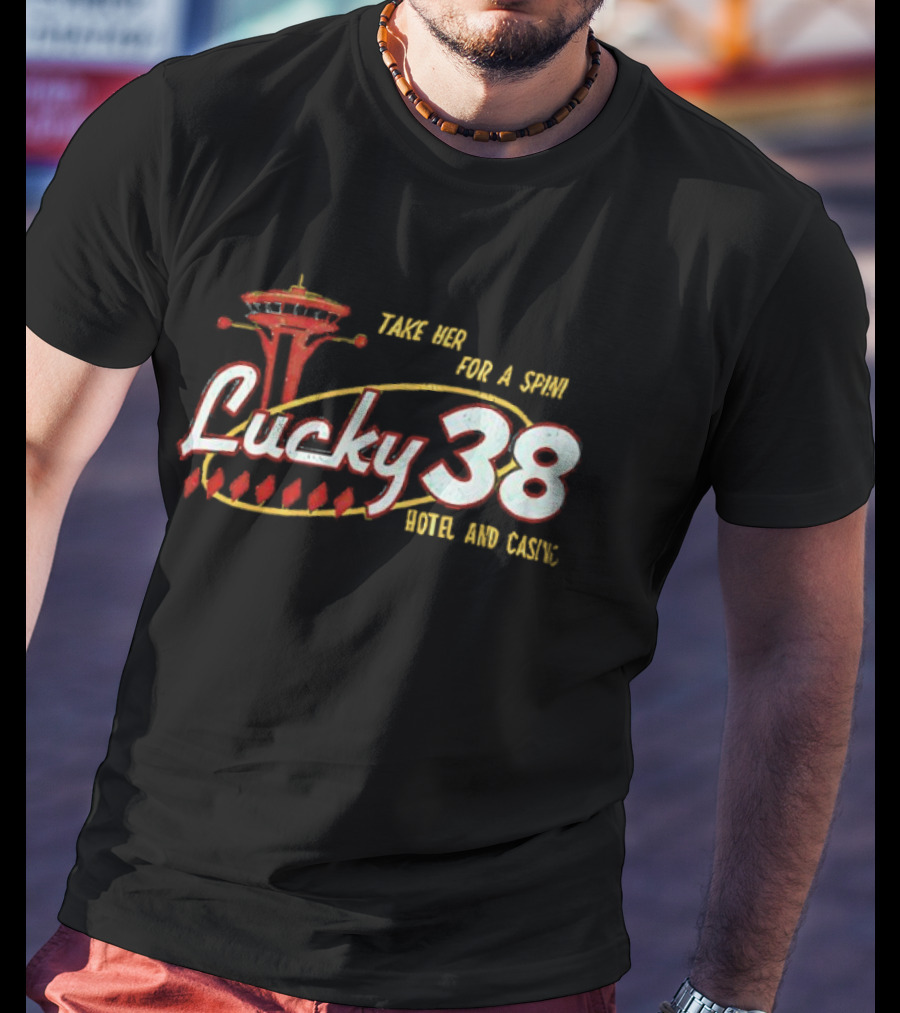 Lucky 38 Hotel And Casino Take Her For A Spin Tower T-Shirt