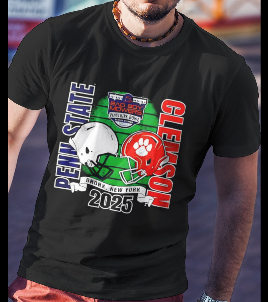 Bad Boy Mowers Pinstripe Bowl 2025 Penn State Vs Clemson Football Showdown T-Shirt