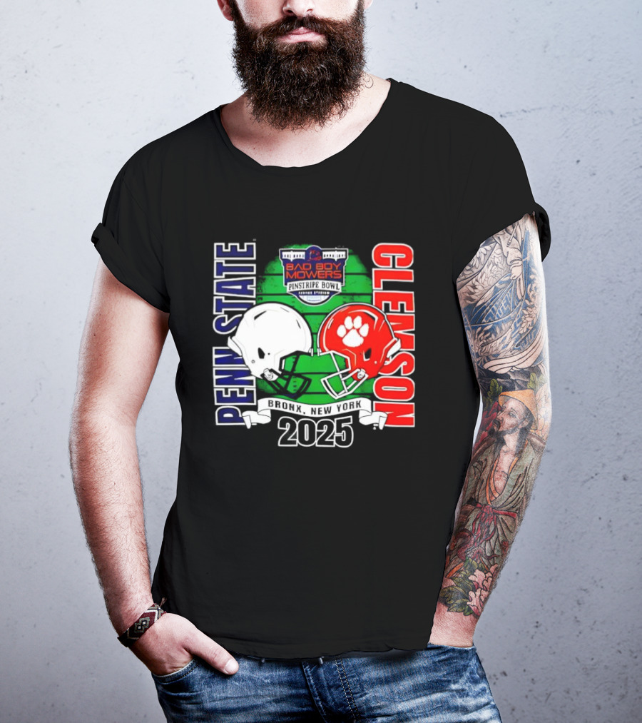 Bad Boy Mowers Pinstripe Bowl 2025 Penn State Vs Clemson Football Showdown T-Shirt