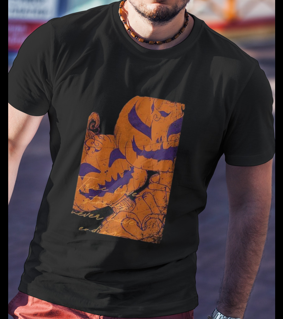 Pumpkin Head Selfie Love Stories Never Ending T-Shirt