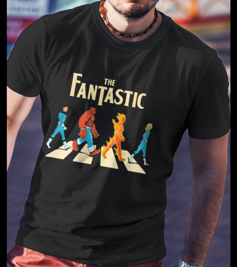 The Fantastic Four Superhero Team Walking T-Shirt