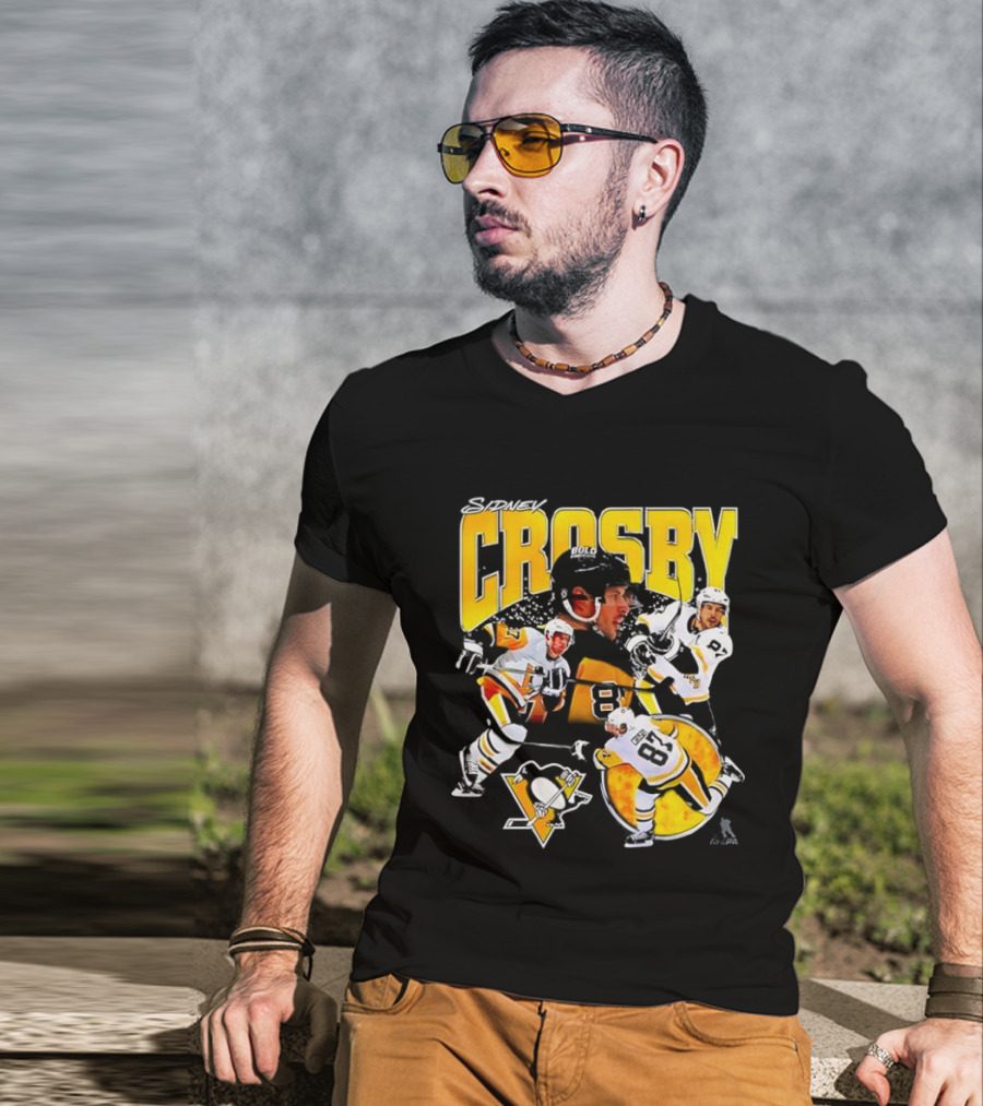 Sidney Crosby Pittsburgh Penguins Hockey Legend Collage T-Shirt