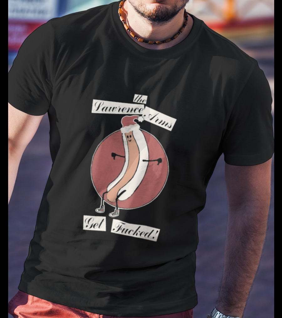 The Lawrence Arms Get Fucked Hot Dog Santa Christmas Holiday T-Shirt
