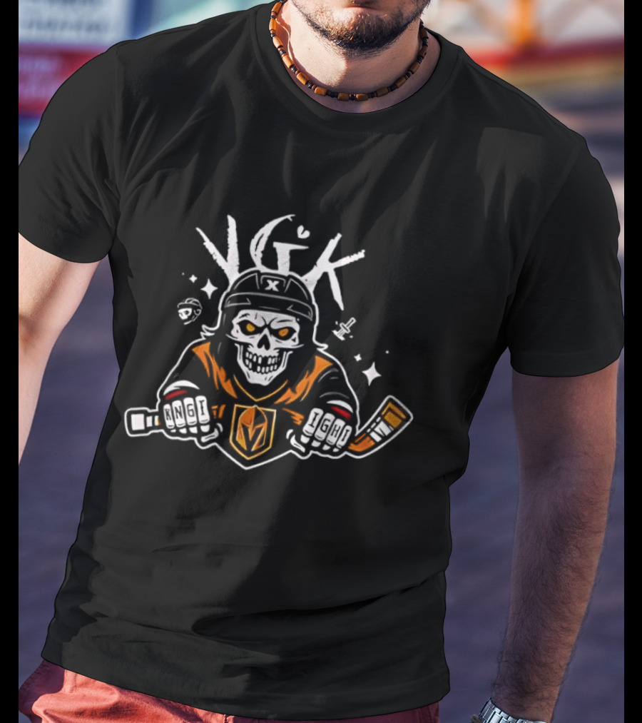 Vegas Golden Knights VGK Skeleton Hockey 25 26 T-Shirt