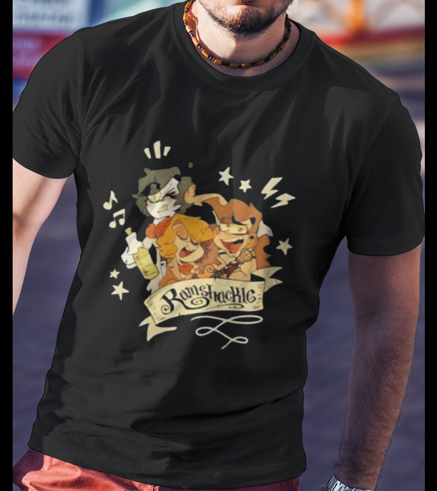 Zeddyzi Ramshackle Trio Cartoon Characters With Music And Stars T-Shirt